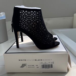 White House Black Market Black Lace Heels